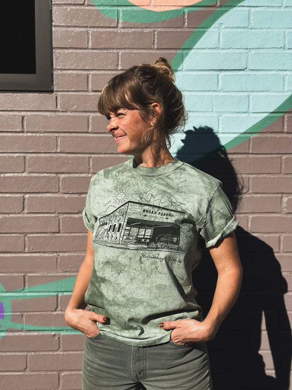 Broad Porch Coffee Harrisonburg Virginia cafe location T-shirt